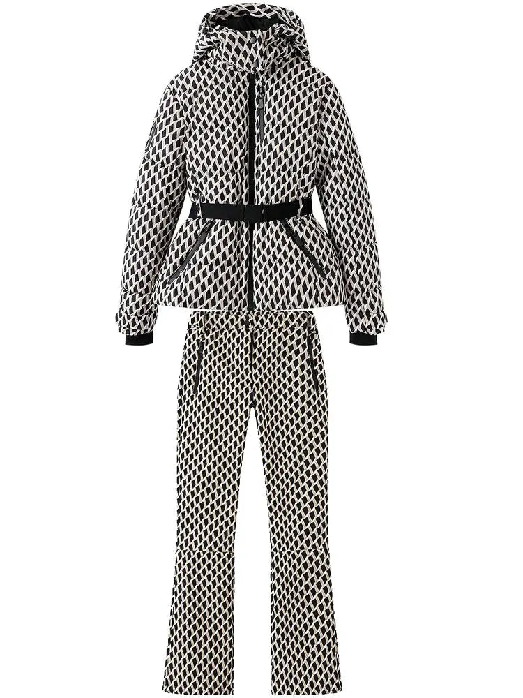 Women's Winter Hooded Padded Sport Parkas Pants