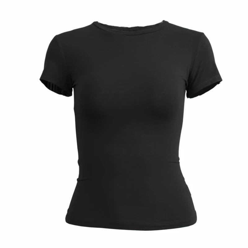 Woman Clothing Short Sleeve T-shirt Slim Fit