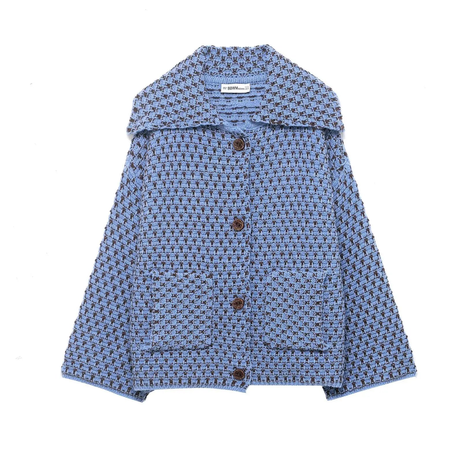 Autumn Brown Long Sleeve Knitted Cardigans Women